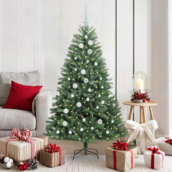 vidaXL Artificial Hinged Christmas Tree Green 150 cm PVC and Metal