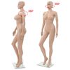 vidaXL Female Mannequin with Glass Base Beige 180 cm