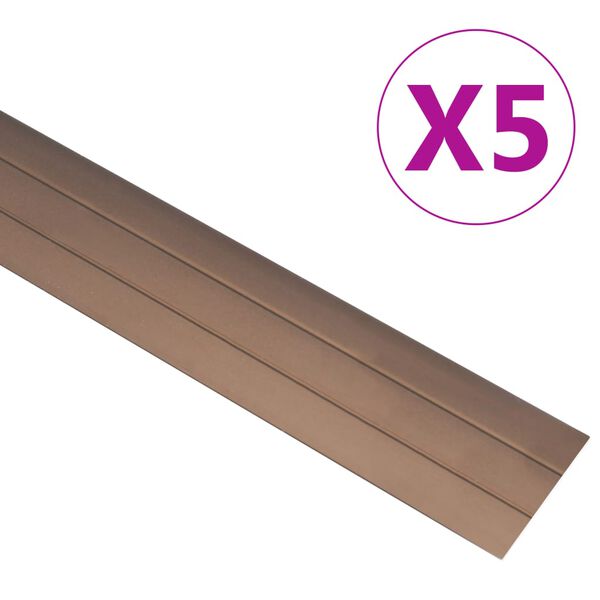 vidaXL Floor Profiles 5 pcs Aluminium 90 cm Brown