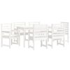 vidaXL 7 Piece Garden Dining Set White Solid Wood Pine