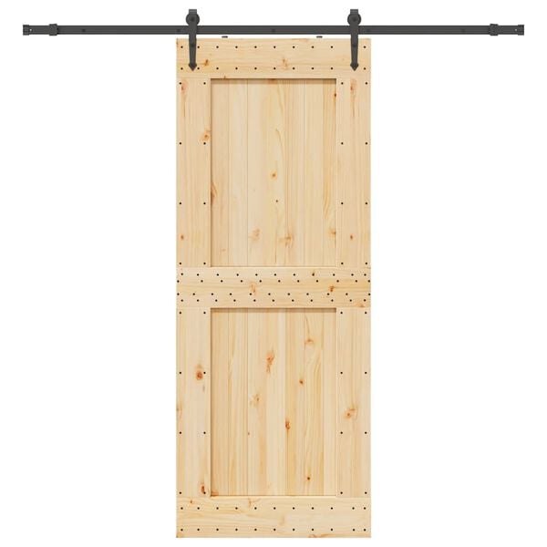 vidaXL Sliding Door with Hardware Set 90x210 cm Solid Wood Pine