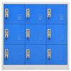 vidaXL Locker Cabinets 5 pcs Light Grey and Blue 90x45x92.5 cm Steel