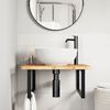 vidaXL Basin Shelf Wall Mounted Steel and Solid Wood Oak
