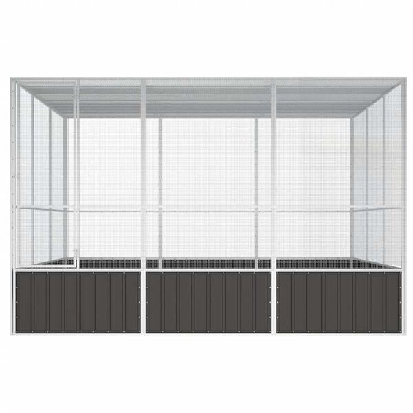 vidaXL Bird Cage Anthracite 302.5x324.5x211.5 cm Galvanised Steel