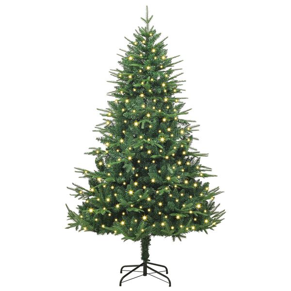 vidaXL Artificial Pre-lit Christmas Tree Green 180 cm PVC and PE