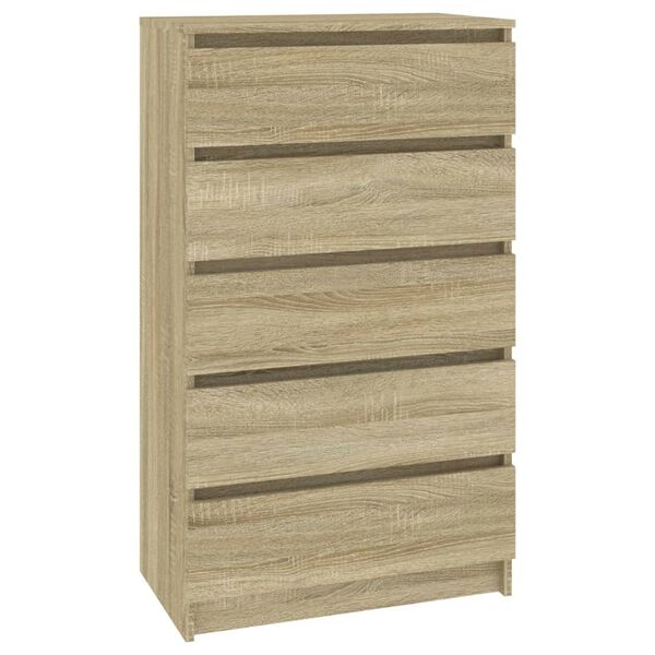 vidaXL Drawer Cabinet Sonoma Oak 60x36x103 cm Engineered Wood