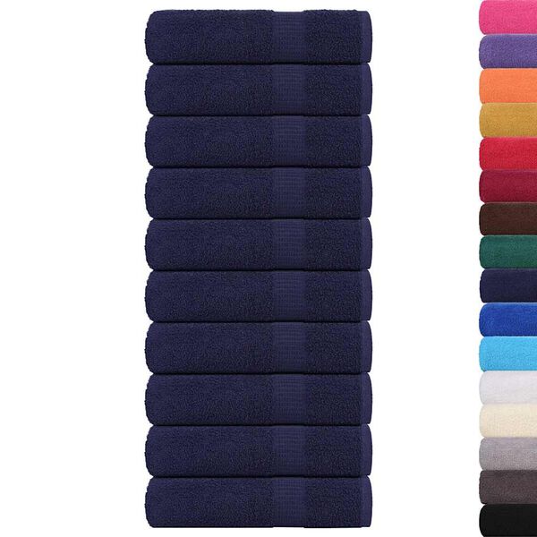 vidaXL Bath Towels "FROGN" 10 pcs Navy Blue 100x150 cm 360 gsm