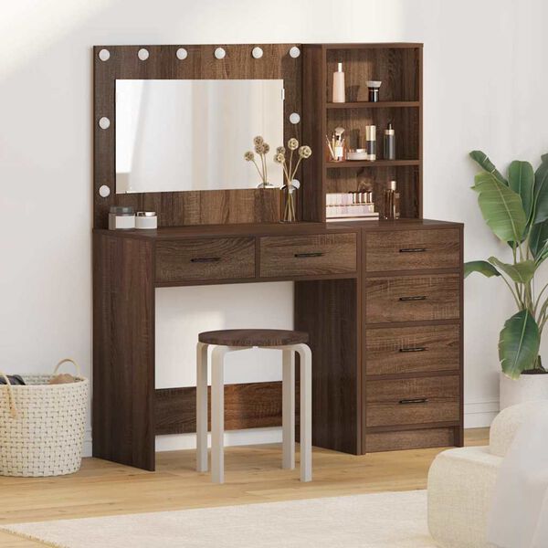 vidaXL Dressing Table Brown 78.5 x 41 x 135 cm Engineered wood