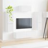 vidaXL TV Cabinet Set 4 pcs High Gloss White Engineered Wood
