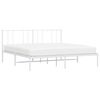 vidaXL Metal Bed Frame without Mattress with Headboard White 193x203cm