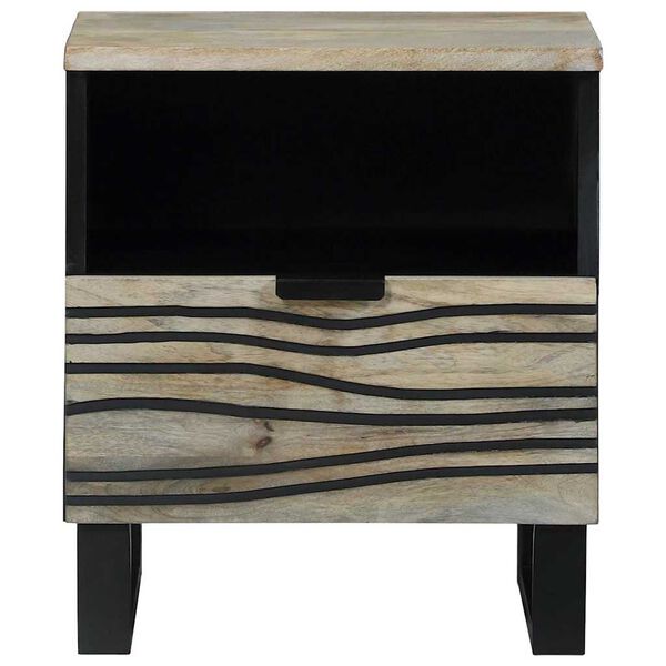 vidaXL Bedside Cabinet with Drawer White and Black 40 x 33 x 46 cm