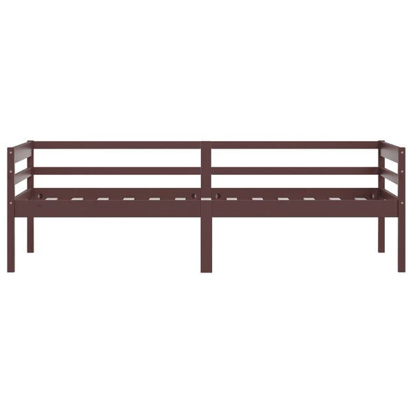 vidaXL Bed Frame without Mattress Dark Brown Solid Pinewood 90x200 cm