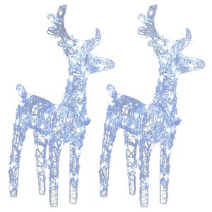 vidaXL Christmas Reindeers 2 pcs Cold White 80 LEDs Acrylic