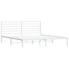 vidaXL Metal Bed Frame without Mattress with Headboard White 180x200cm