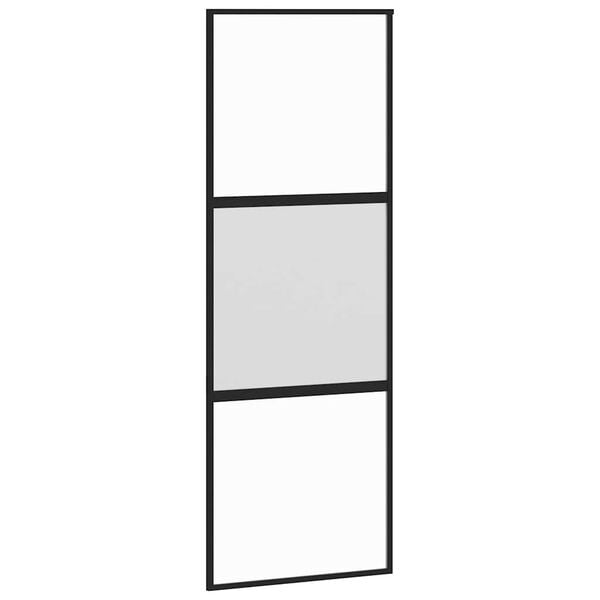 vidaXL Sliding Door with Hardware Set 76x205 cm Tempered Glass&Aluminium