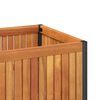 vidaXL Garden Planter 110x30x27.5 cm Solid Wood Acacia and Steel
