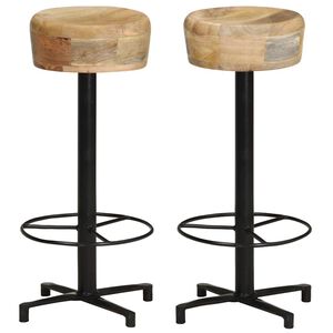 vidaXL Bar Stool | Set of 2 | Natural Wood