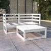 vidaXL 3 Piece Garden Lounge Set White Solid Wood Pine