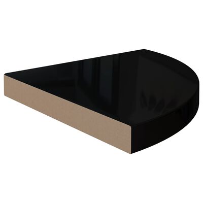 vidaXL Floating Corner Shelves 4 pcs High Gloss Black 35x35x3.8 cm MDF