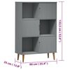 vidaXL Bookcase MOLDE Grey 90x35x133,5 cm Solid Wood Pine
