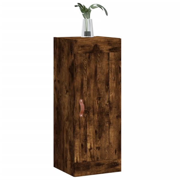 vidaXL Wall Mounted Cabinet Smoked Oak 34.5x34x90 cm Engineered Wood