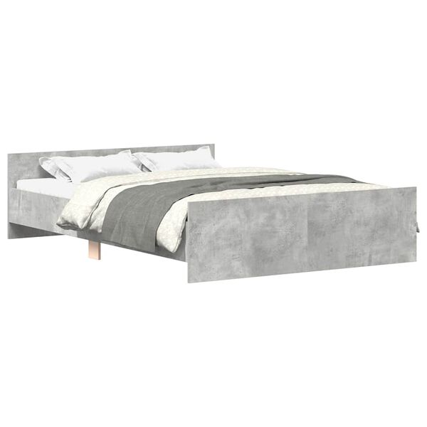 vidaXL Bed Frame without Mattress Concrete Grey 140x200 cm