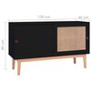 vidaXL Sideboard Black 130x40x80 cm MDF and Rattan