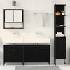 vidaXL Bathroom Furniture Set with Shelf 4 pcs Black Engineered wood