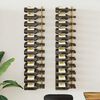 vidaXL Wall Mounted Wine Rack for 36 Bottles 2 pcs Gold Iron