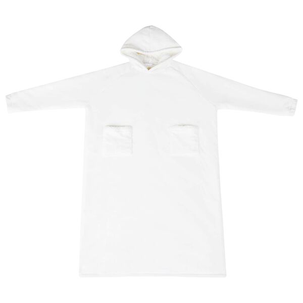 vidaXL Blanket Hoodie White L Fleece and Flannel