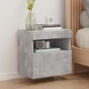 vidaXL TV Wall Cabinet with LED Lights Concrete Grey 40x30x40 cm