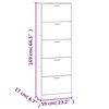 vidaXL Shoe Cabinet Grey Sonoma 59x17x169 cm Engineered Wood