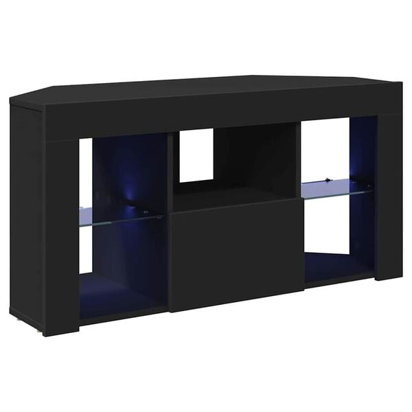 vidaXL Corner LED TV Cabinet Black 100 x 40 x 50 cm Engineered Wood