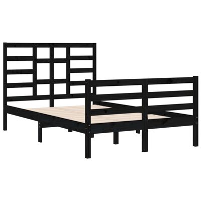 vidaXL Bed Frame Black Solid Wood 120x200 cm