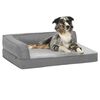 vidaXL Ergonomic Dog Bed Mattress 60x42 cm Linen Look Fleece Grey