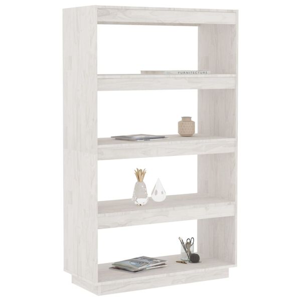 vidaXL Book Cabinet/Room Divider White 80x35x135 cm Solid Pinewood