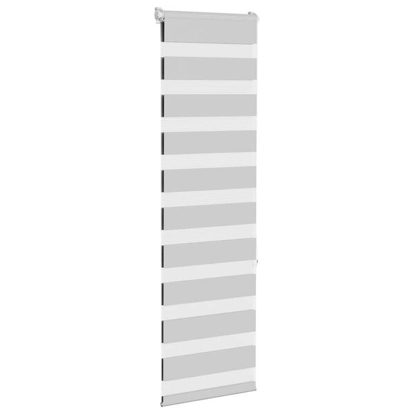 vidaXL Zebra Blind Light Grey 40x150 cm Fabric Width 35.9 cm Polyester