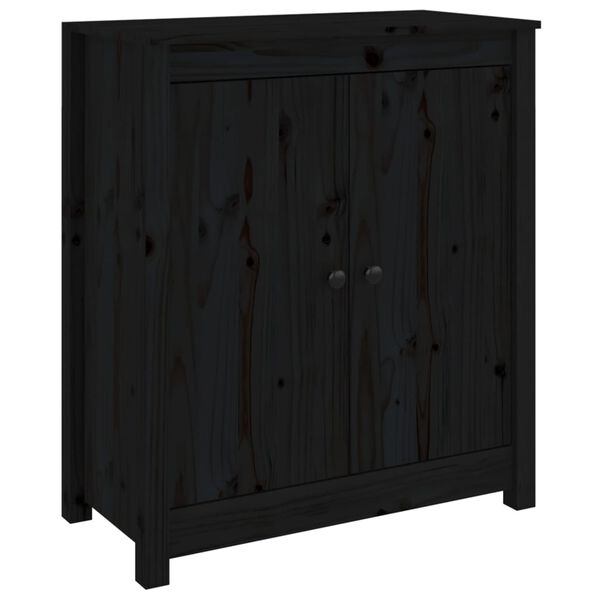 vidaXL Sideboard Black 70x35x80 cm Solid Wood Pine