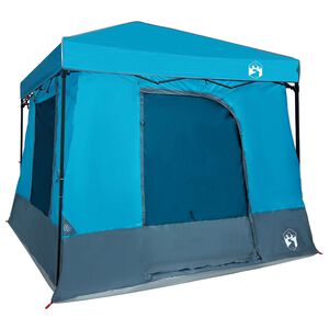 vidaXL Camping Tent Set Folding 2 pcs Blue Taffeta and Fabric