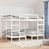 vidaXL Triple Bunk Bed Frame White 160x200/80x160 cm Solid Wood Pine