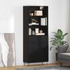 vidaXL Highboard Black Oak 69.5 x 34 x 180 cm Engineered Wood