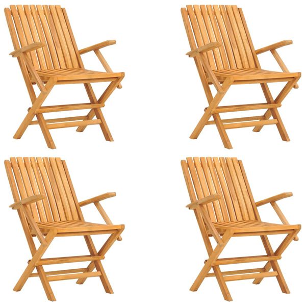 vidaXL Folding Garden Chairs 4 pcs 61x67x90 cm Solid Wood Teak