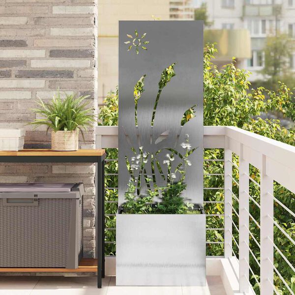 vidaXL Garden Privacy Screen Sliver 50 x 140 cm Stainless steel