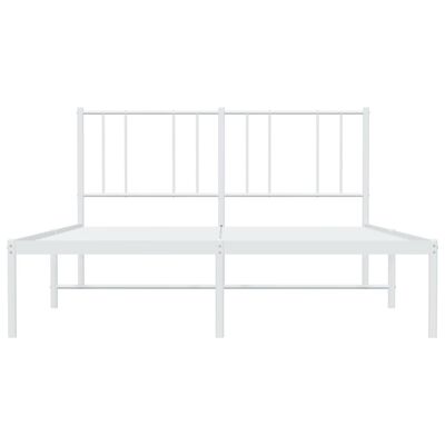 vidaXL Metal Bed Frame with Headboard White 160x200 cm