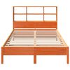 vidaXL Bookcase Bed without Mattress Wax Brown 150x200 cm King Size Solid Wood Pine