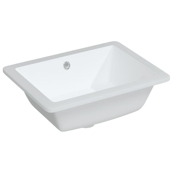 vidaXL Bathroom Sink White 46.5x35x18 cm Rectangular Ceramic