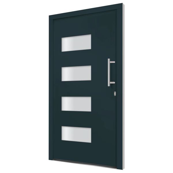 vidaXL Front Door Aluminium and PVC Anthracite 110x210 cm