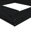 vidaXL Sandbox with Seats Black Square Solid Wood Pine