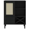 vidaXL Highboard SENJA Rattan Look Black 90x40x112cm Solid Wood Pine