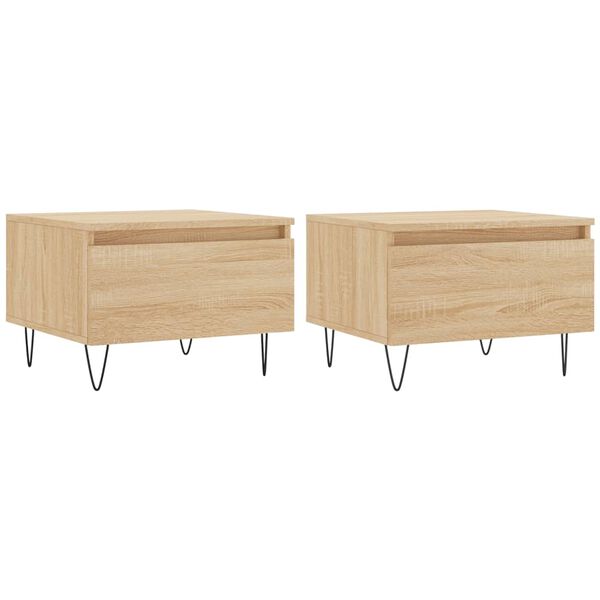 vidaXL Coffee Tables 2 pcs Sonoma Oak 50x46x35 cm Engineered Wood